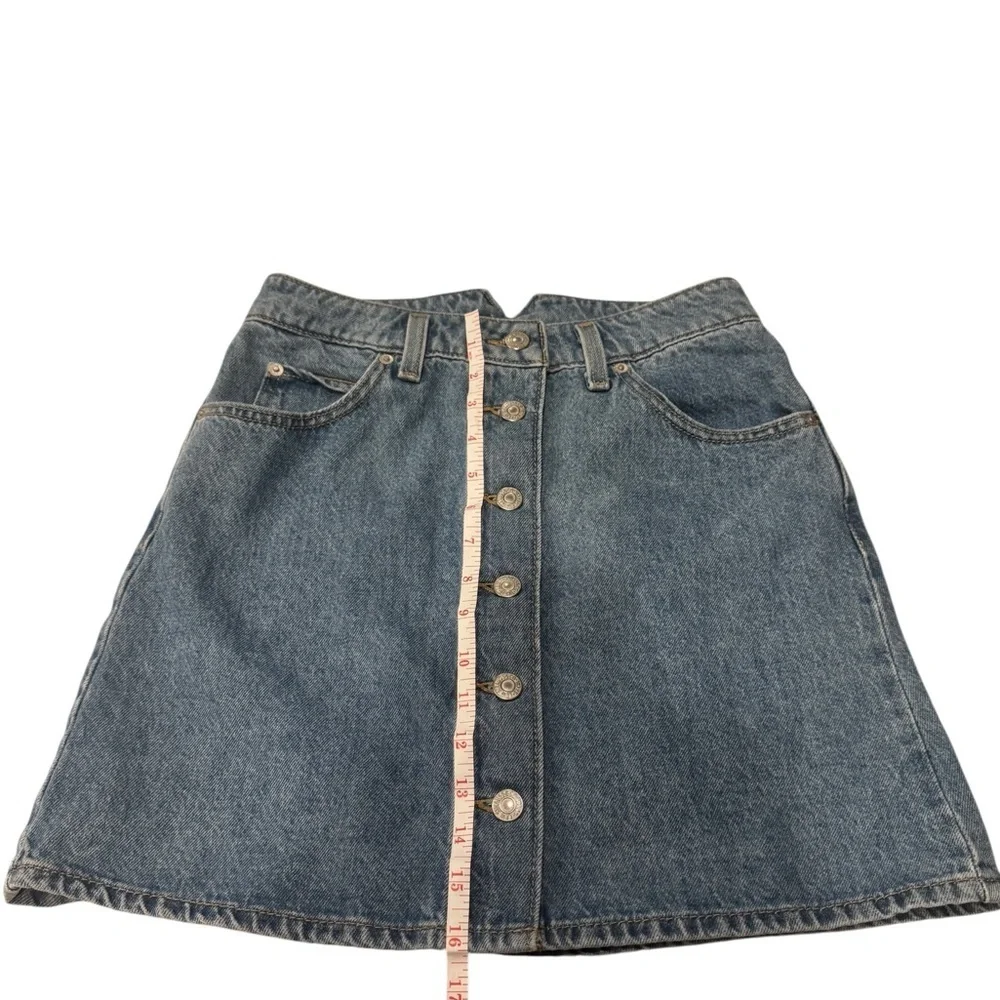 Levi's Blue Button-Up Mini Skirt